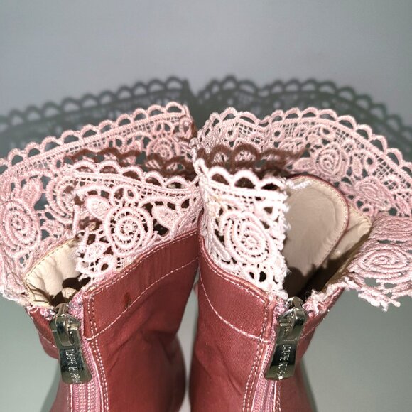 CAPE ROBBIN | Pink Laced Ballerina Heels - Picture 6 of 10